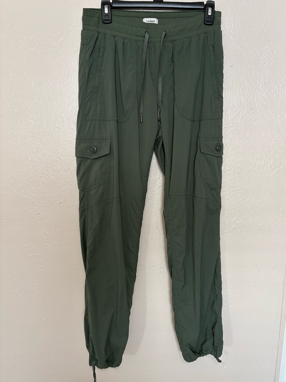 L.L Bean Green Fleece Lined Straight Leg Cargo Pants Womens Small